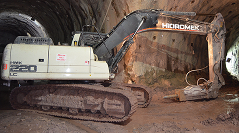 İş Makinası - Düzkar İnşaat, zorlu tünel koşullarında Hidromek’in gücüne güveniyor