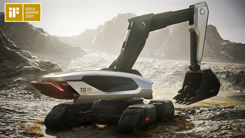 İş Makinası - Dronelarla çalışan Doosan Concept-X ekskavatöre tasarım ödülü