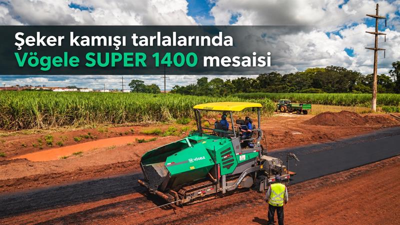 ŞEKER KAMIŞI TARLALARINDA VÖGELE SUPER 1400 MESAİSİ
